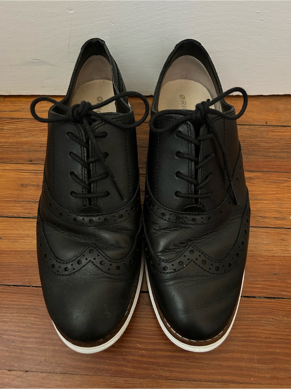 Cole Haan Women’s Black Wingtip Oxford Shoes - Classic Lace-Up Style